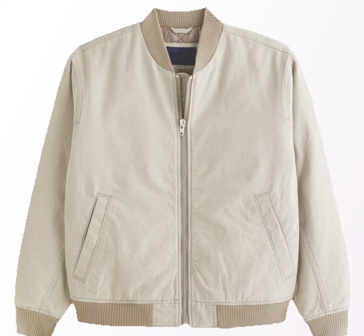 Beige water-resistant bomber jacket